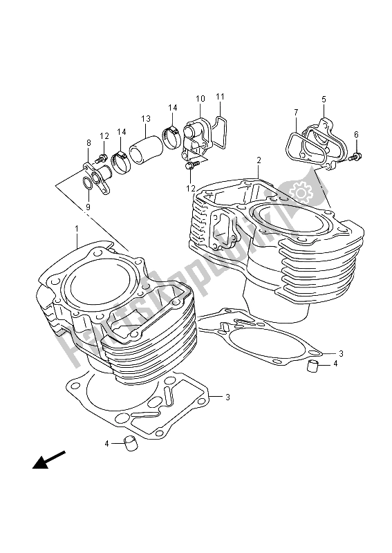 All parts for the Cylinder (e02) of the Suzuki VL 800 Intruder 2015
