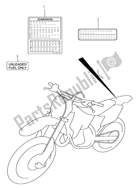 All parts for the Label of the Suzuki RM 125 2004