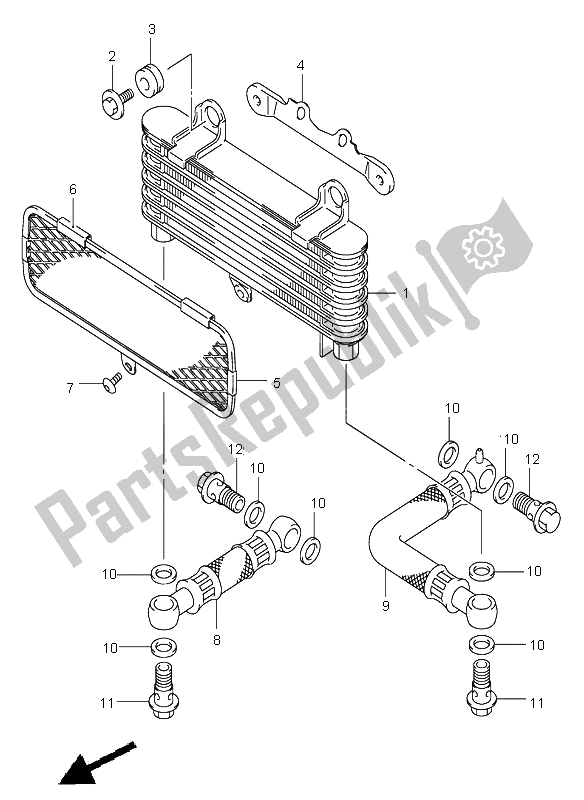 Tutte le parti per il Radiatore Dell'olio del Suzuki DL 1000 V Strom 2003