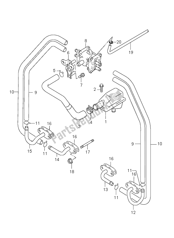 Tutte le parti per il 2a Aria (e18) del Suzuki GSX 600F 2001