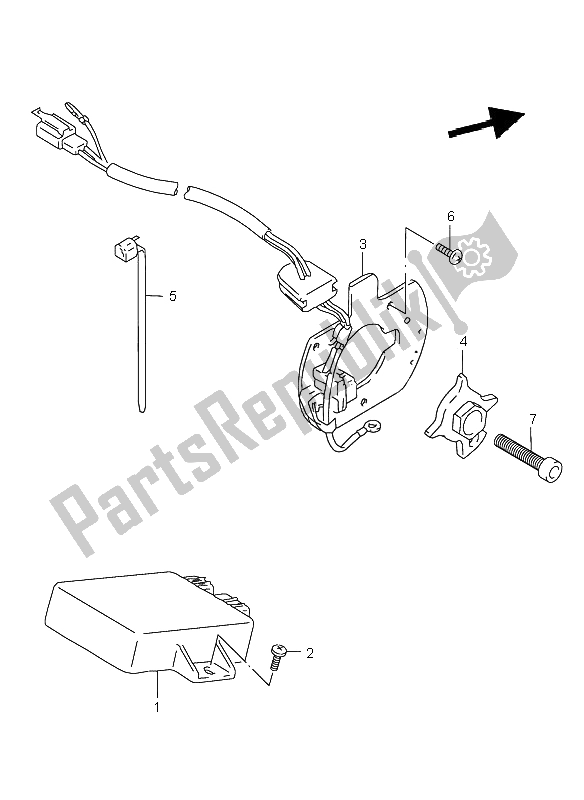 All parts for the Signal Generator of the Suzuki GSX 750 1998