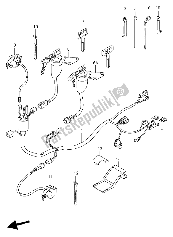 All parts for the Wiring Harness (dr-z400e) of the Suzuki DR Z 400E 2000