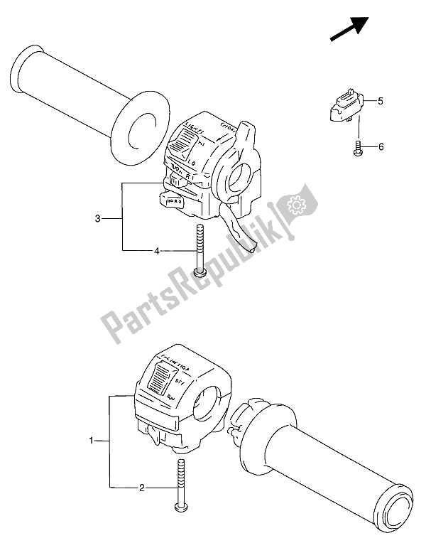 Todas las partes para Interruptor De La Manija de Suzuki RF 600 RU 1993