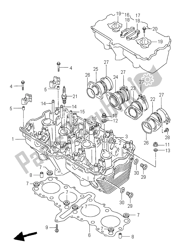 Todas las partes para Cabeza De Cilindro de Suzuki GSX 750F 1995