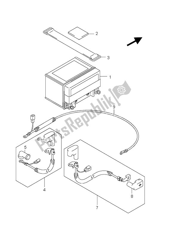 All parts for the Battery of the Suzuki UH 200 Burgman 2008