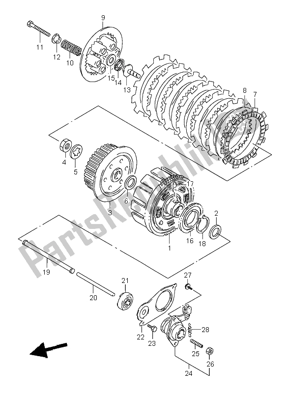 Tutte le parti per il Frizione del Suzuki GS 500E 1996