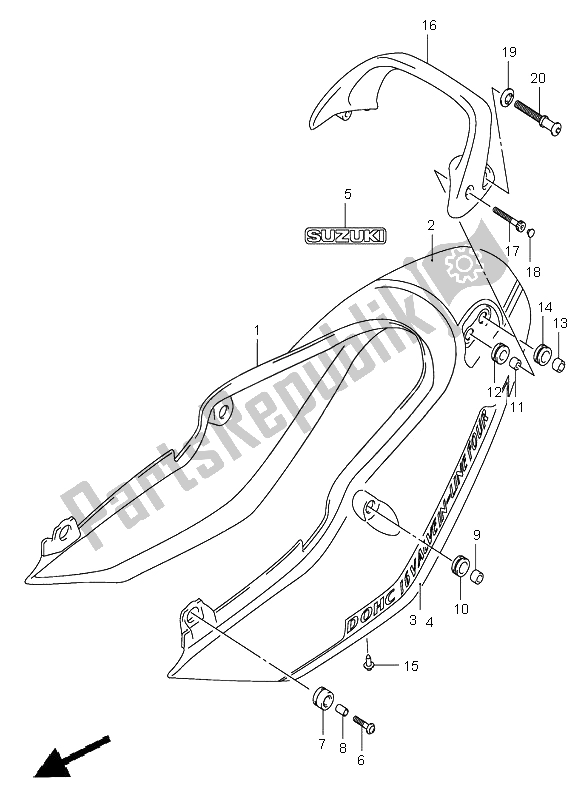 Todas las partes para Cubierta Trasera Del Asiento (gsf1200sz) de Suzuki GSF 1200 Nszsz Bandit 2005