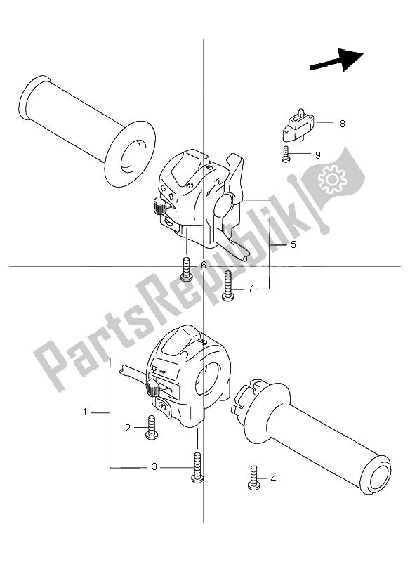 All parts for the Handle Switch (gsf600-u) of the Suzuki GSF 600 NS Bandit 2000