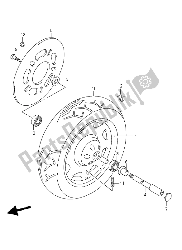 Todas las partes para Rueda Delantera de Suzuki VL 1500 Intruder LC 1999