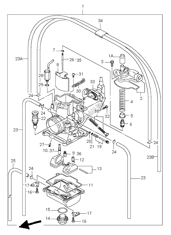 Tutte le parti per il Carburatore del Suzuki RM 250 2004