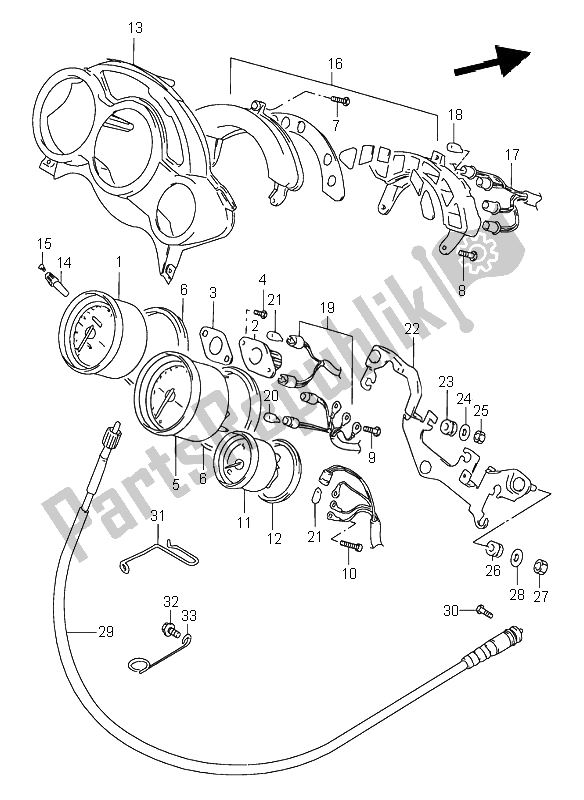 Tutte le parti per il Tachimetro del Suzuki RF 900R 1995