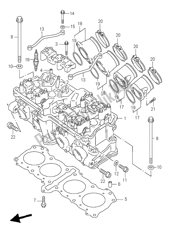 Wszystkie części do G? Owica Cylindra Suzuki RF 900R 1996