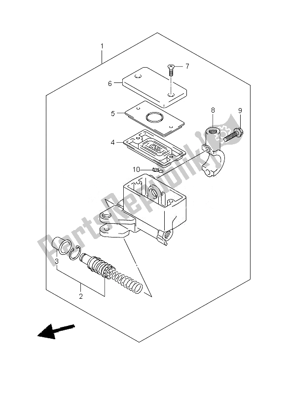 All parts for the Front Master Cylinder of the Suzuki GSX 1400Z 2007