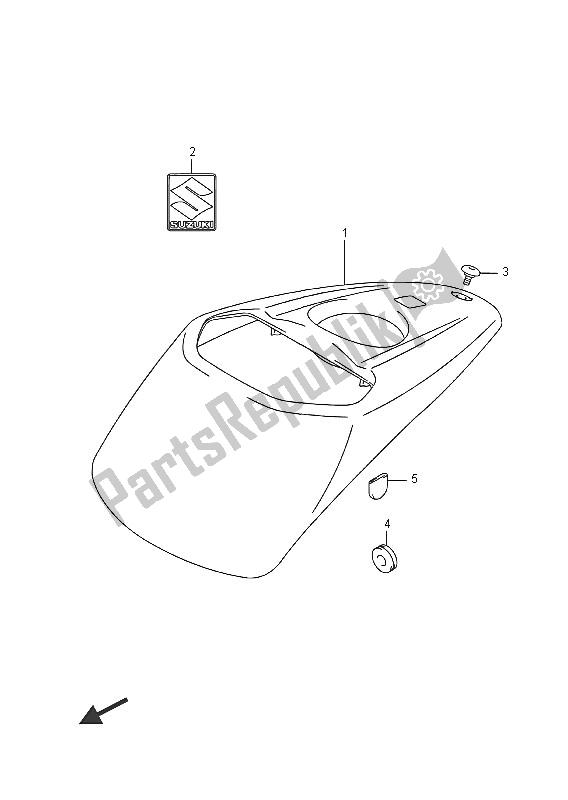 All parts for the Fuel Tank Front Cover (vzr1800 E19) of the Suzuki VZR 1800 BZ M Intruder 2016