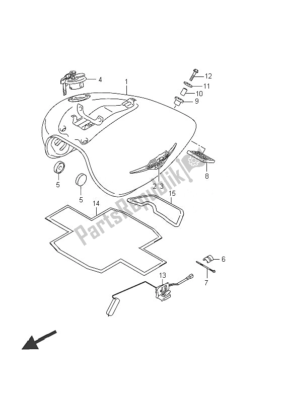 Wszystkie części do Zbiornik Paliwa (vl800 E24) Suzuki C 800 VL Intruder 2011