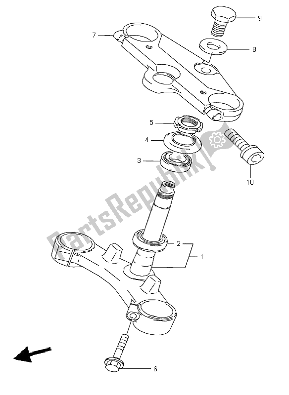 Tutte le parti per il Gambo Dello Sterzo del Suzuki GSX 600F 1995