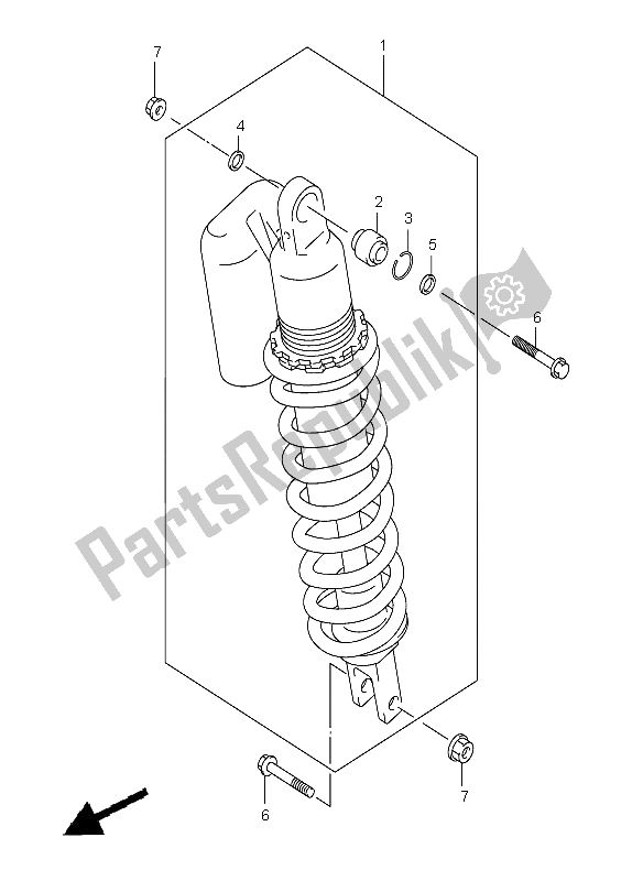 All parts for the Rear Shock Absorber (e24) of the Suzuki DR Z 400E 2006