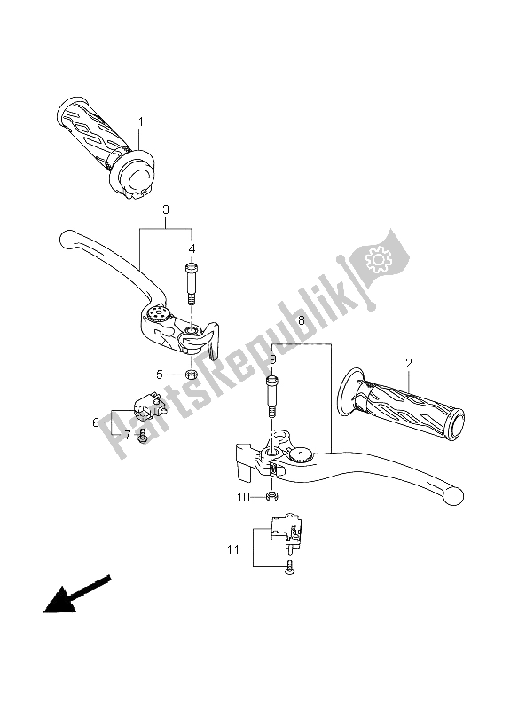 All parts for the Handle Lever of the Suzuki GSX 1300 BKA B King 2009