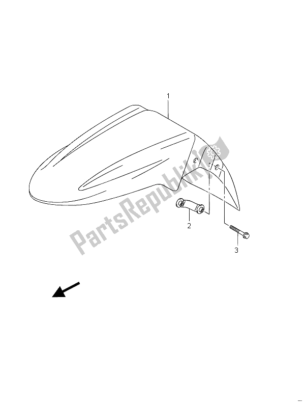 All parts for the Front Fender (gsf650) of the Suzuki GSF 650 Sasa Bandit 2011