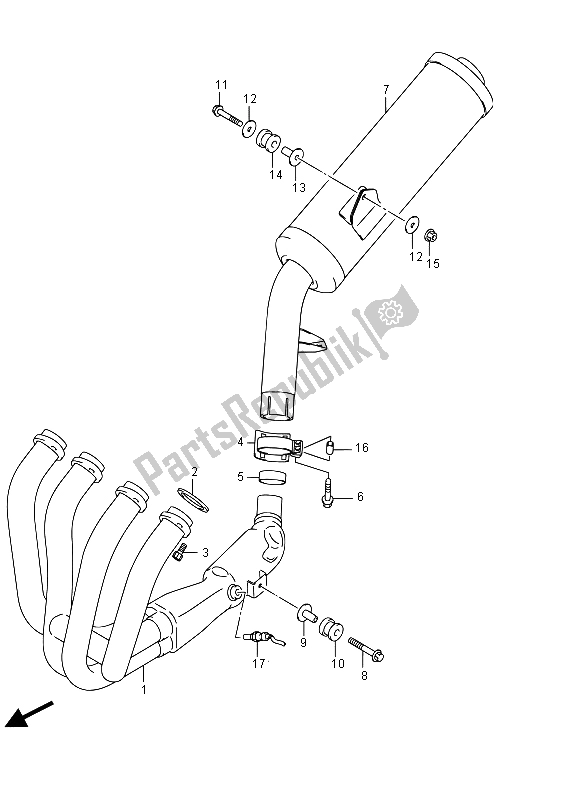 Todas as partes de Silencioso do Suzuki GSF 1250 SA Bandit 2015