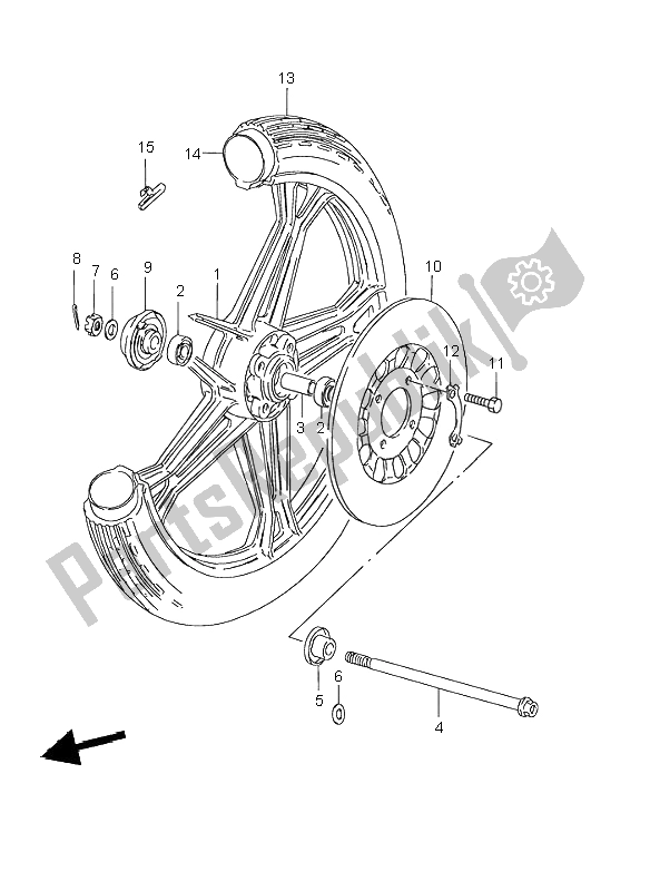 Todas as partes de Roda Da Frente do Suzuki GN 125E 1995