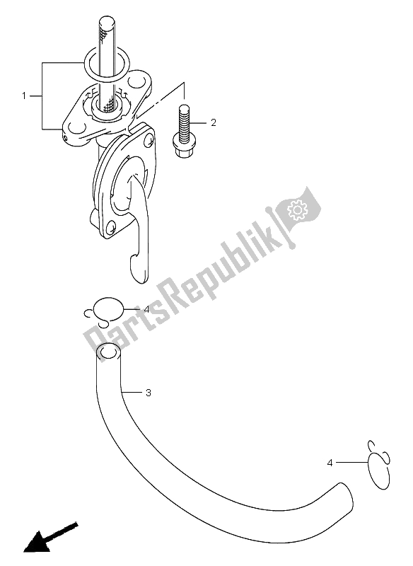 All parts for the Fuel Cock of the Suzuki RM 125 2006