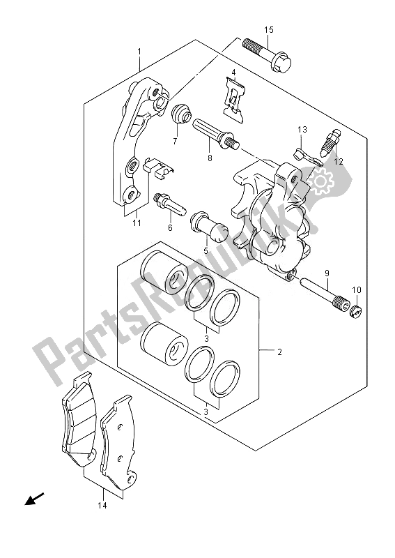 Toutes les pièces pour le étrier Avant du Suzuki RMX 450Z 2014