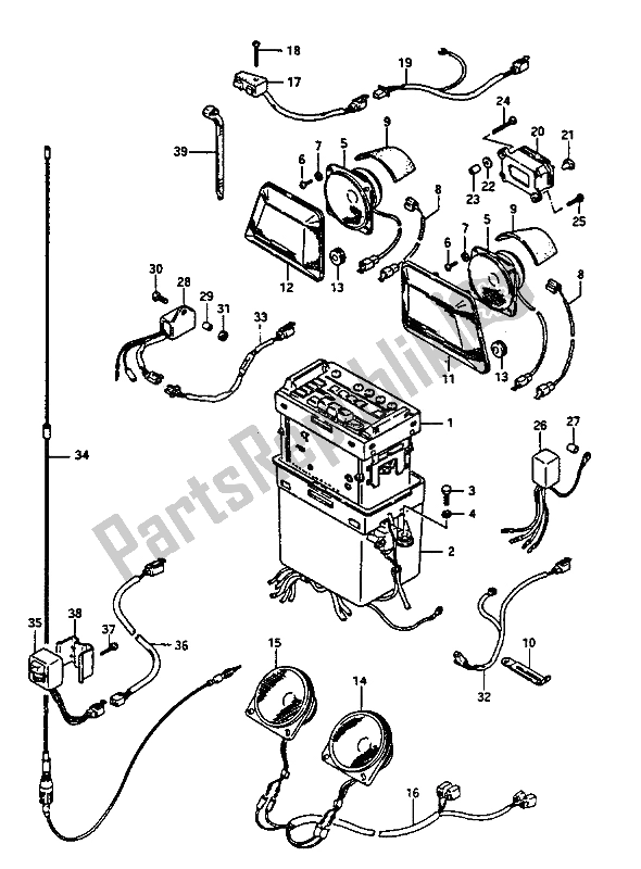 Alle onderdelen voor de Audio van de Suzuki GV 1400 Gdgcgt 1986