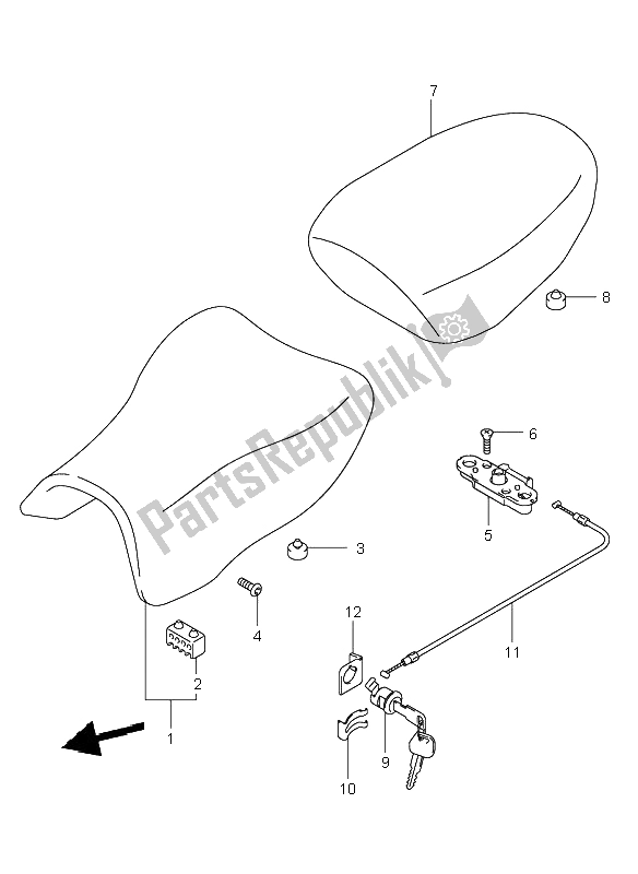 All parts for the Seat of the Suzuki SV 650 NS 1999