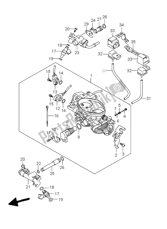 Tutte le parti per il Corpo Farfallato del Suzuki C 800 VL Intruder 2010