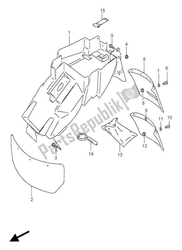 Todas las partes para Guardabarros Trasero de Suzuki GSX R 750 1997