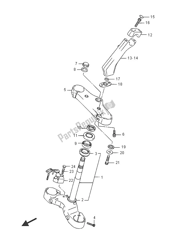 All parts for the Steering Stem (vzr1800uf E19) of the Suzuki VZR 1800 BZ M Intruder 2016