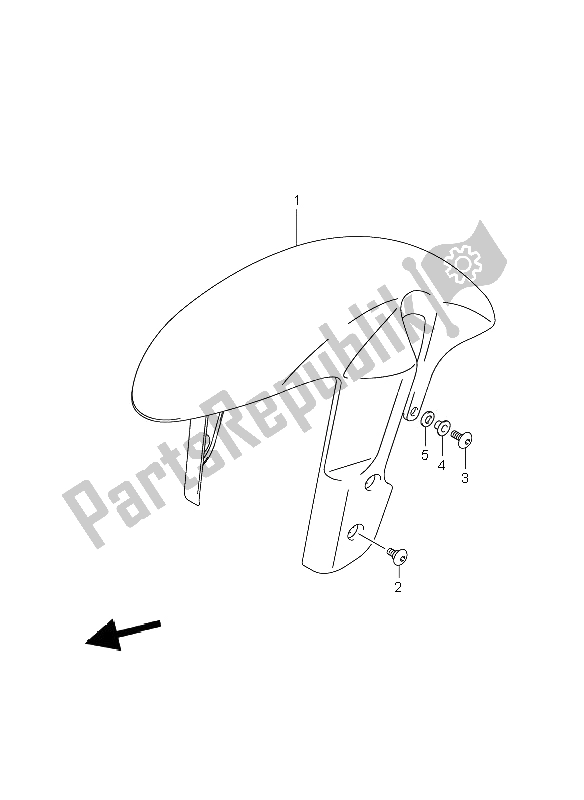 All parts for the Front Fender of the Suzuki GSX R 600 2006