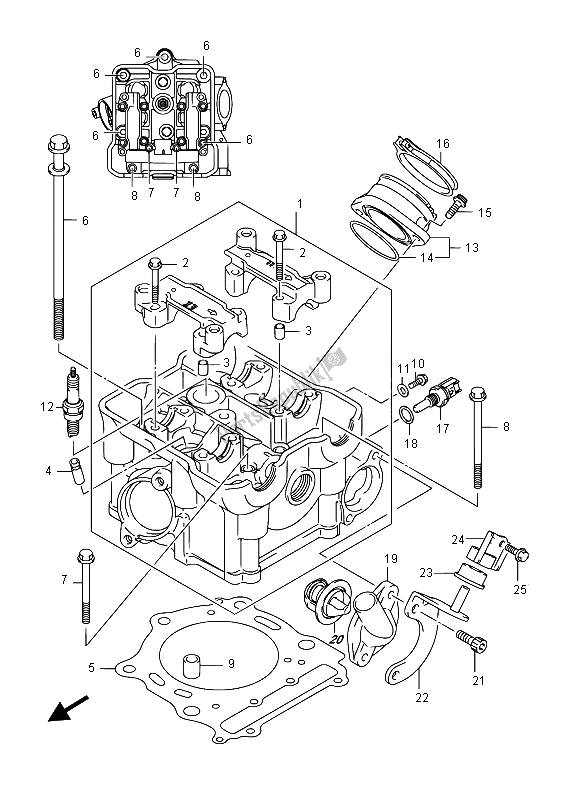 Toutes les pièces pour le Culasse du Suzuki LT A 750 XZ Kingquad AXI 4X4 2015