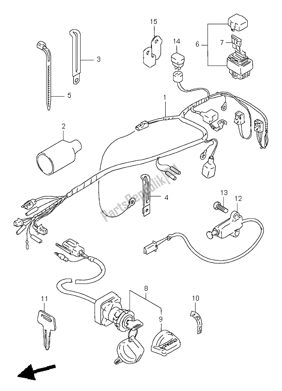 Alle onderdelen voor de Kabelboom van de Suzuki LT 80 Quadsport 2002