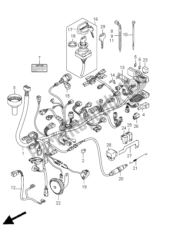 All parts for the Wiring Harness (lt-a750xp P24) of the Suzuki LT A 750 XPZ Kingquad AXI 4X4 2012