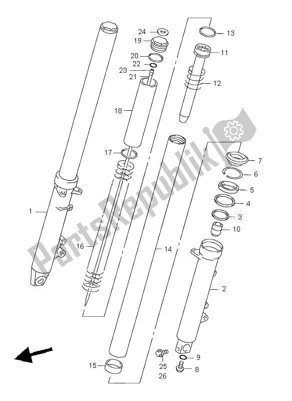 Tutte le parti per il Ammortizzatore Anteriore del Suzuki GSX 750F 1998