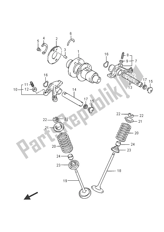 All parts for the Camshaft & Valve of the Suzuki LT F 400F Kingquad FSI 4X4 2016