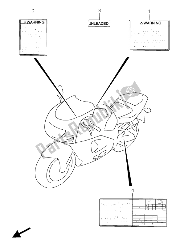 Todas las partes para Etiqueta de Suzuki GSX R 750 1998