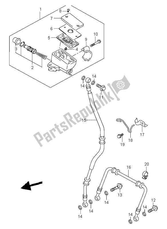 Todas las partes para Manguera De Freno Delantero de Suzuki GSX 1300R Hayabusa 1999