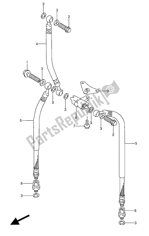 Tutte le parti per il Tubo Freno Anteriore del Suzuki GSX 600 FUU2 1991