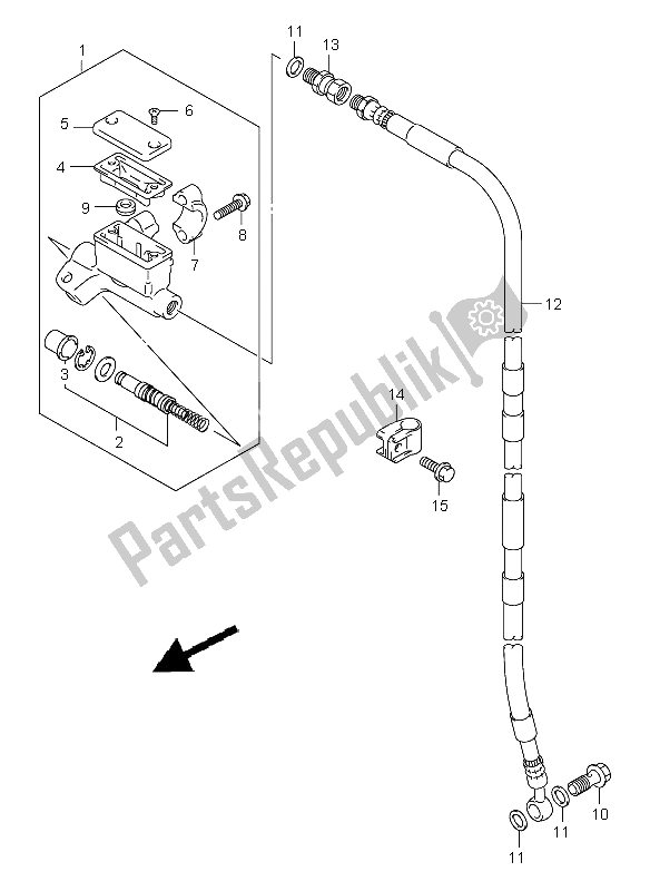 Tutte le parti per il Pompa Freno Anteriore (lw) del Suzuki DR Z 125 SW LW 2004