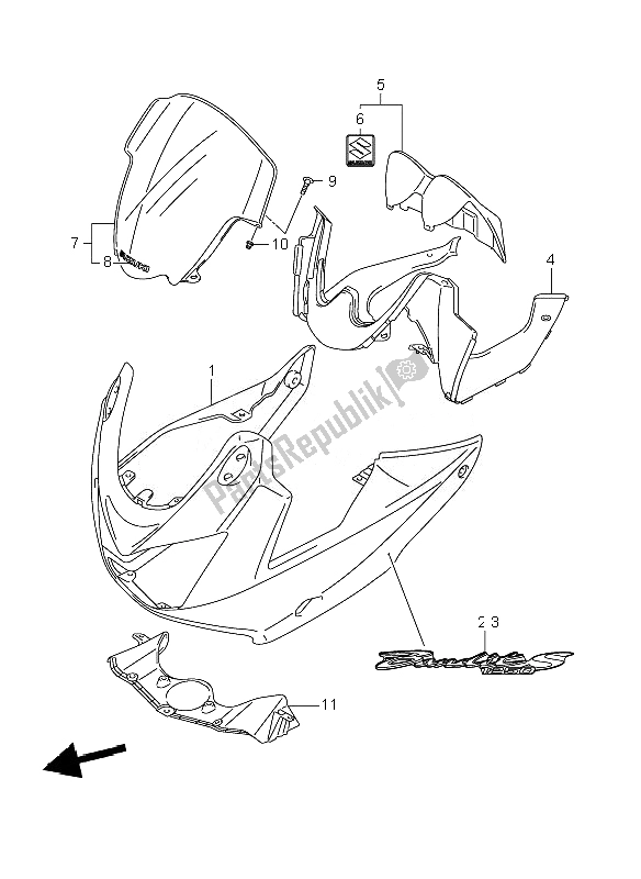 All parts for the Cowling of the Suzuki GSF 1250 Nsnasa Bandit 2007