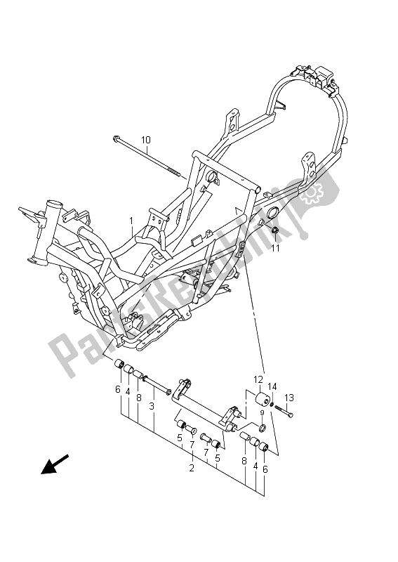 Todas las partes para Marco (an400za E2) de Suzuki Burgman AN 400 AZA 2011