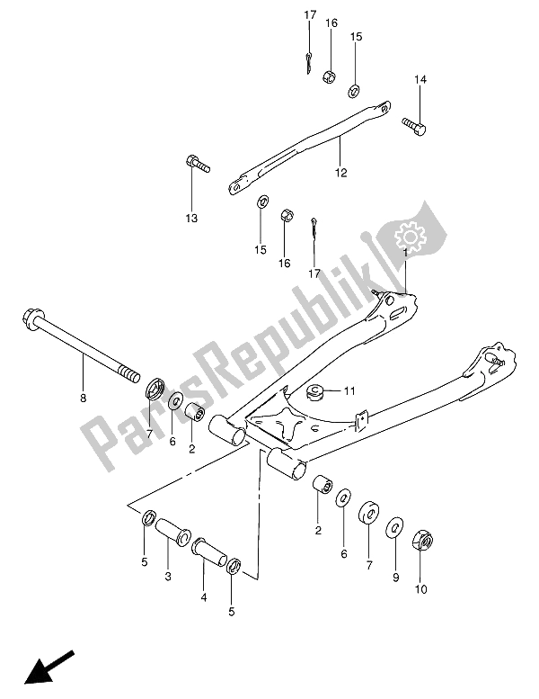 Tutte le parti per il Braccio Oscillante Posteriore del Suzuki GN 250 1994