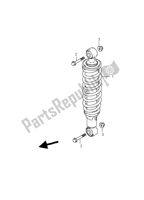 All parts for the Rear Shock Absorber of the Suzuki LT A 700X Kingquad 4X4 2006