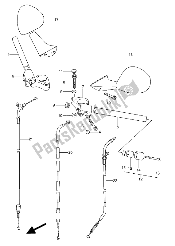 Tutte le parti per il Manubrio del Suzuki GSX 600 FUU2 1992