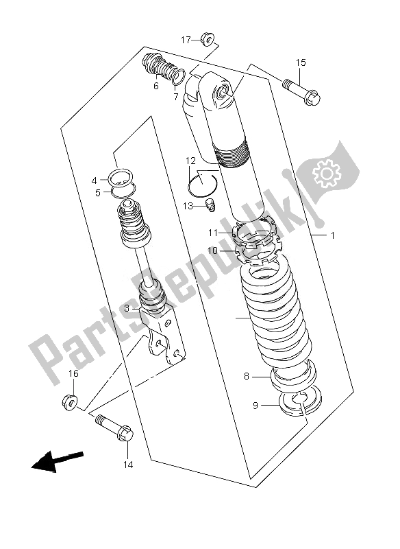 All parts for the Rear Shock Absorber of the Suzuki RM 85 SW LW 2010