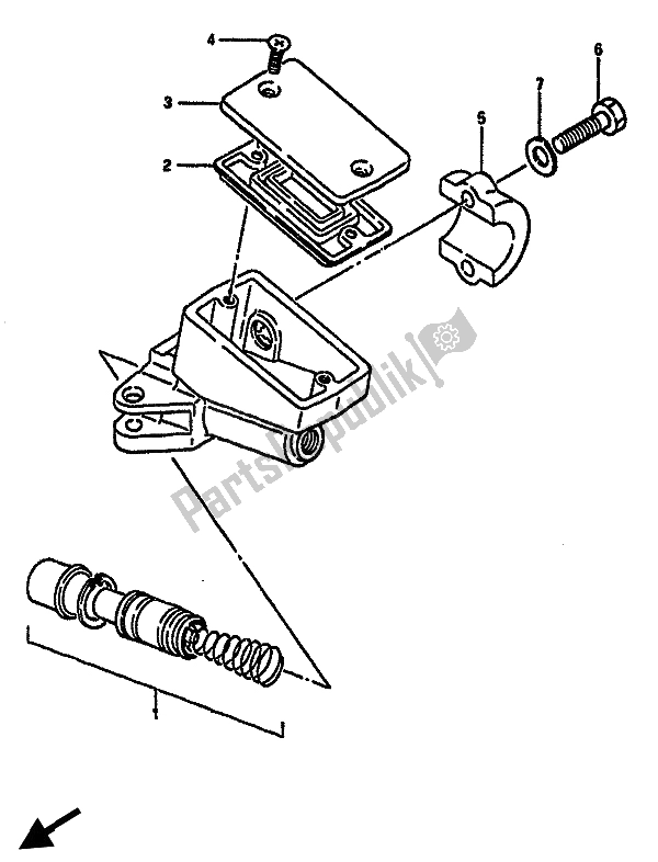 All parts for the Front Master Cylinder of the Suzuki GSX R 750 1985