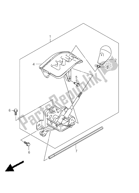 All parts for the Shift Lever of the Suzuki LT A 750 XPZ Kingquad AXI 4X4 2012